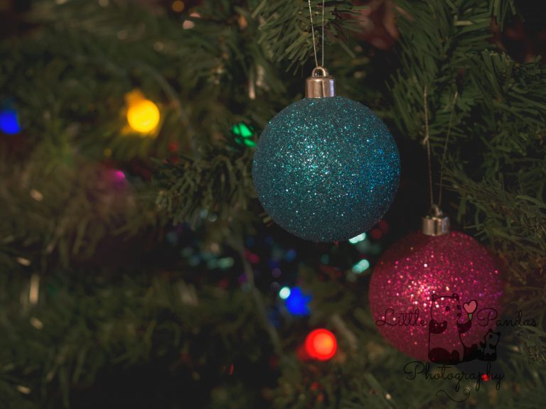 Sparkly baubles on tree Christmas
