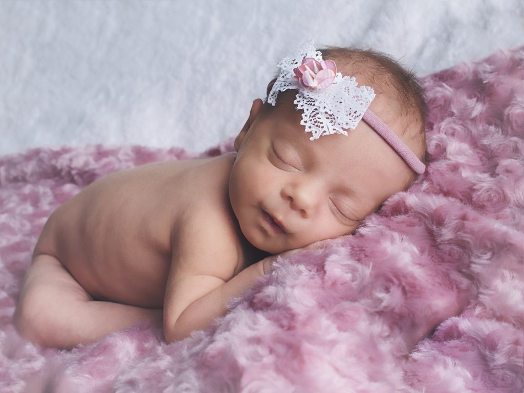 Newborn photography Dover baby girl in pink