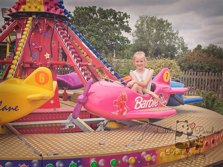 Girl on fairground ride
