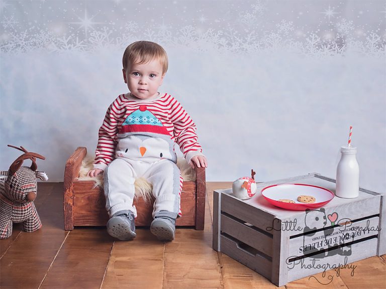 Little boy with milk and cookies