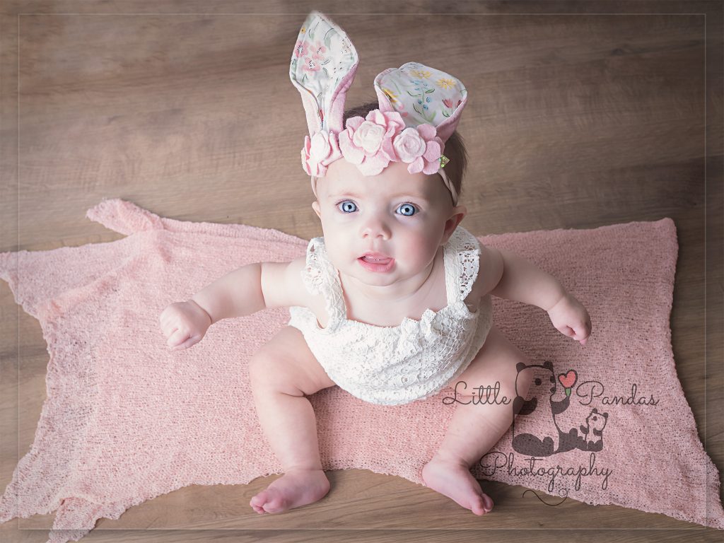 Baby girl pink bunny ears