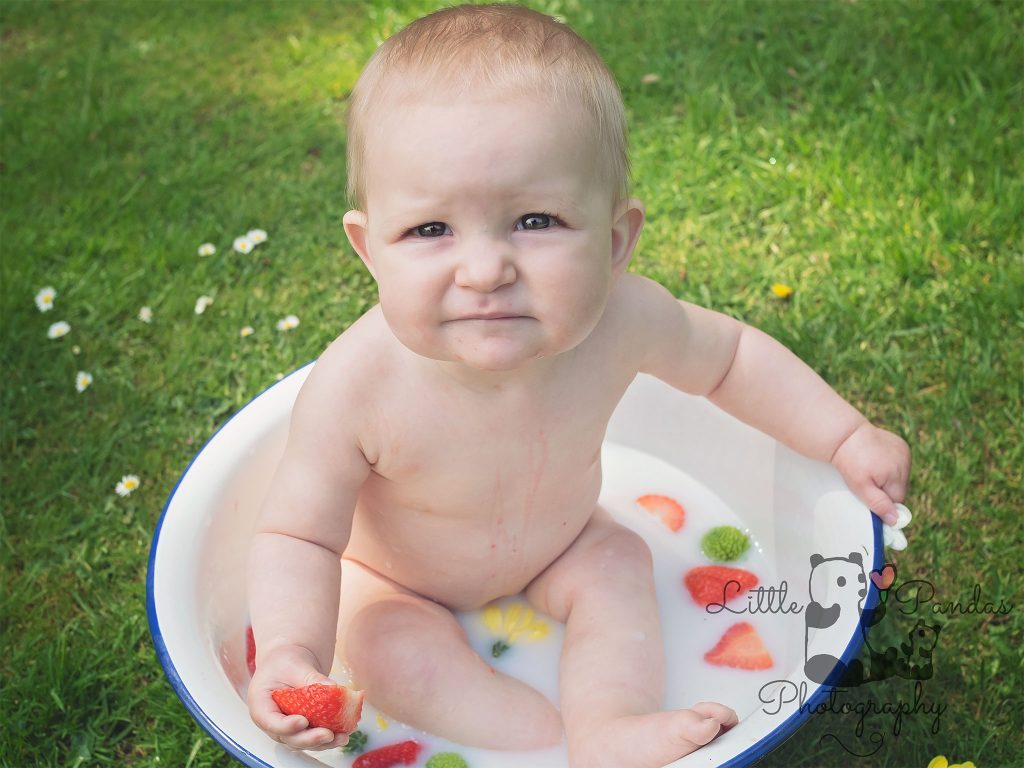 gallery image sitting baby little girl baby in milk bath