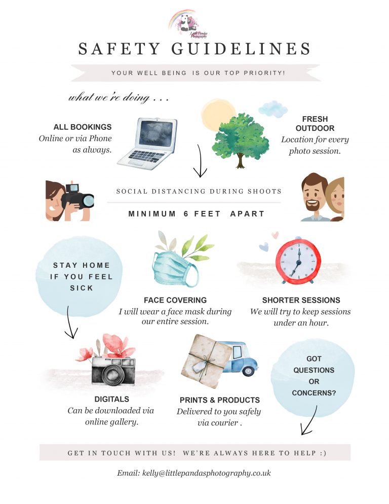 Little Pandas photography outdoor session safety guidlines